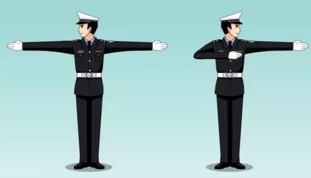 交通警察手势图 交通警察手势图画法