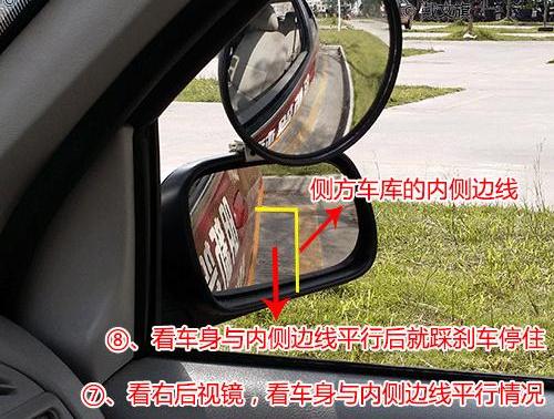 5,车身与边线平行,就不回方向盘停车.