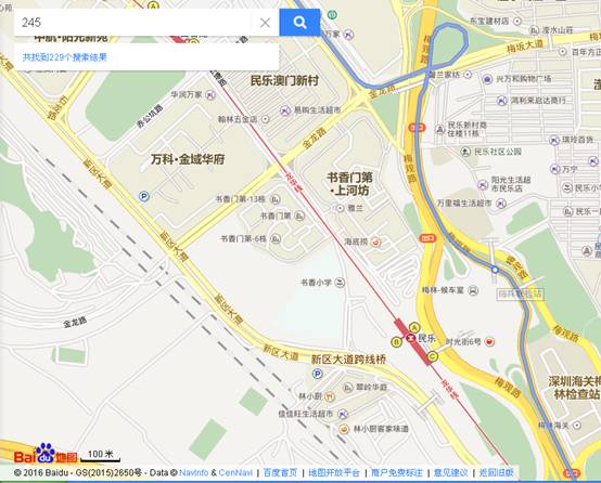深圳湾口岸坐245路到彩悦大厦,无意中发现中途的梅林联检站高德地图图片