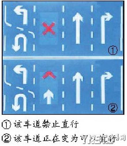 首页 驾校资讯 本市首次出现可变更车道(图)  可变分向行驶车道标志今