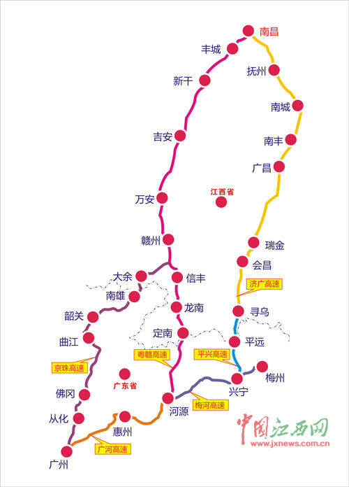 28日济广高速广东段通车 江西去广东再添快车道(图)