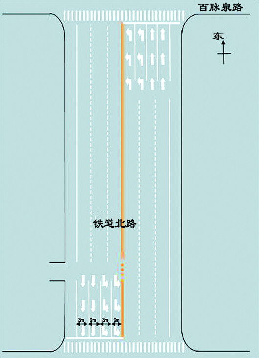 三处路口路段交通标线有变(组图)
