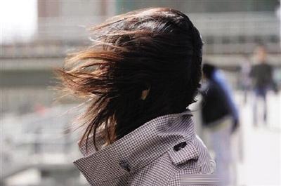 昨日,郑州刮起8级大风,长发姑娘们都郁闷了 微博供图