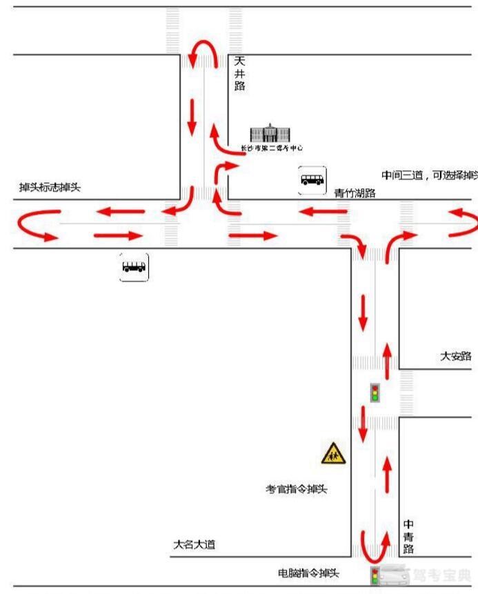 考生手绘丨青竹湖考场科目三考试路线及技巧总结