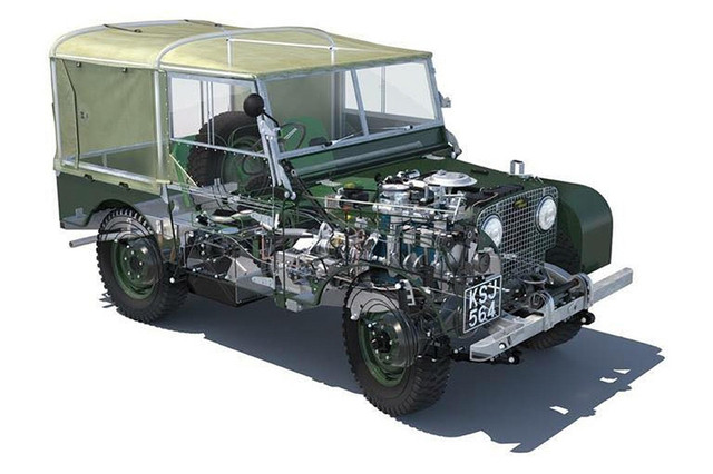 由于二战前rover公司有不少rover p3轿车的库存零件,因此land rover