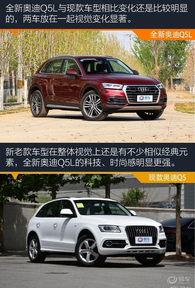 全新奥迪q5l尺寸优势更加明显,灯具造型和技术水平更细腻,科技类配置
