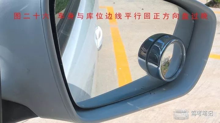图二十六车身与库位边线平行回正方向盘过晚图解