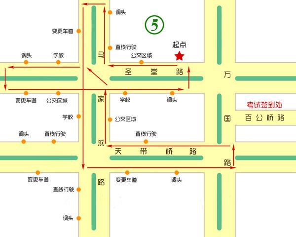 嘉興最新7條科目三道路考試路線圖5_學車指南_駕考寶典