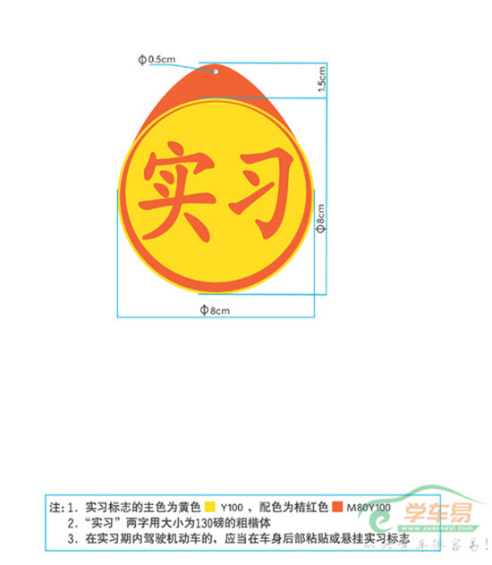 学车须知实习标志