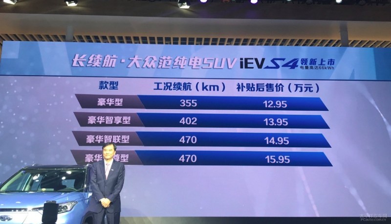 江淮iEVS4正式上市 补贴后售12.95-15.