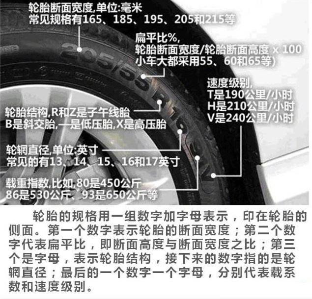 轮胎的标识轮胎的胎面花纹分:普通花纹,混合花纹,越野花纹轮胎的结构